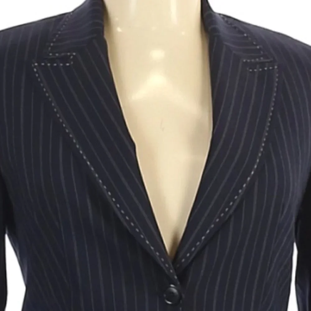 H Hilfiger blue &White pinstripe Wool Blazer‎